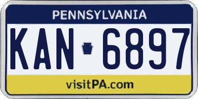 PA license plate KAN6897