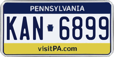 PA license plate KAN6899