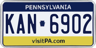PA license plate KAN6902