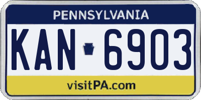 PA license plate KAN6903