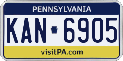 PA license plate KAN6905