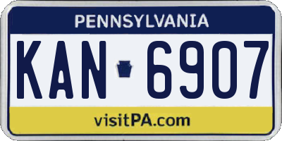 PA license plate KAN6907