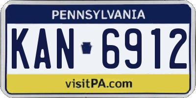 PA license plate KAN6912