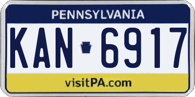 PA license plate KAN6917