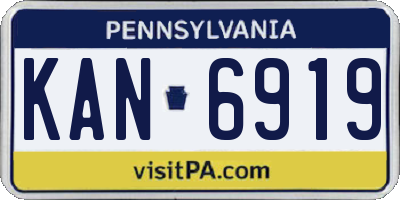 PA license plate KAN6919