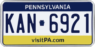 PA license plate KAN6921