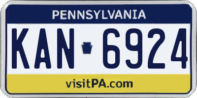 PA license plate KAN6924