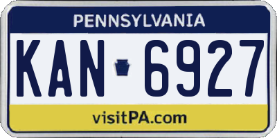 PA license plate KAN6927