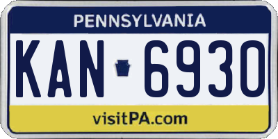 PA license plate KAN6930