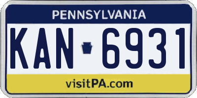 PA license plate KAN6931
