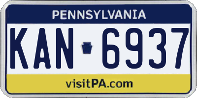 PA license plate KAN6937