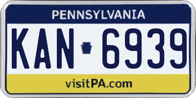 PA license plate KAN6939