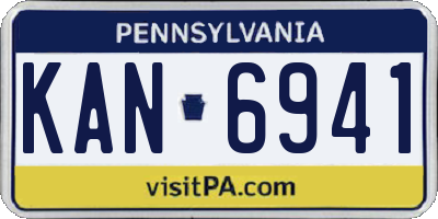 PA license plate KAN6941