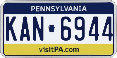 PA license plate KAN6944