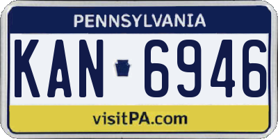 PA license plate KAN6946