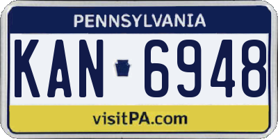 PA license plate KAN6948