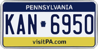 PA license plate KAN6950