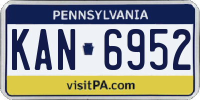 PA license plate KAN6952