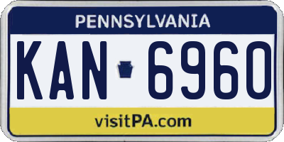 PA license plate KAN6960