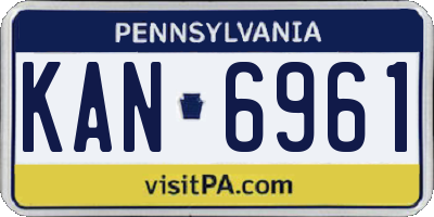 PA license plate KAN6961