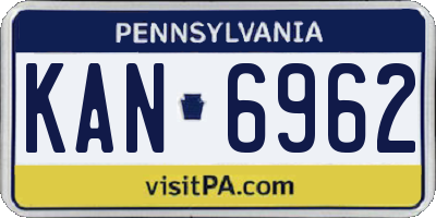 PA license plate KAN6962