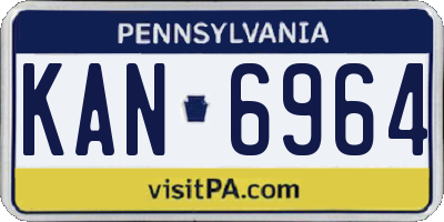 PA license plate KAN6964