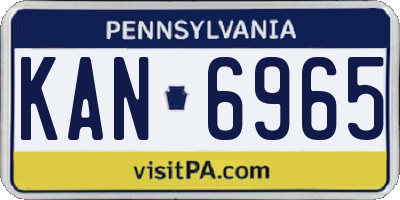 PA license plate KAN6965