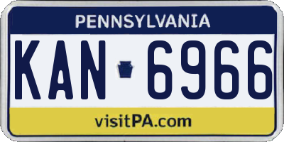 PA license plate KAN6966
