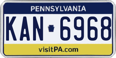 PA license plate KAN6968