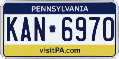 PA license plate KAN6970