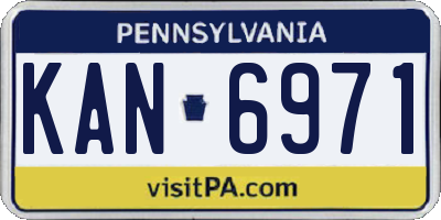 PA license plate KAN6971