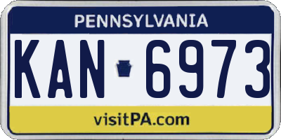 PA license plate KAN6973