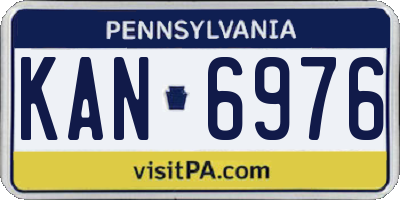 PA license plate KAN6976