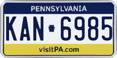 PA license plate KAN6985
