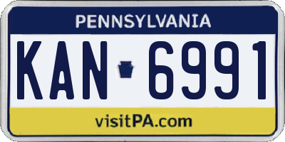 PA license plate KAN6991
