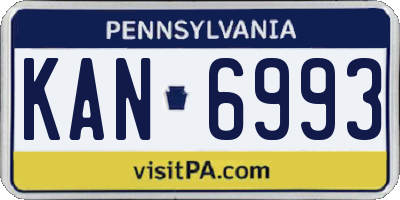PA license plate KAN6993