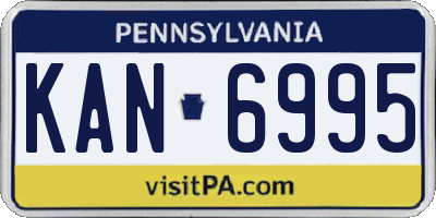 PA license plate KAN6995