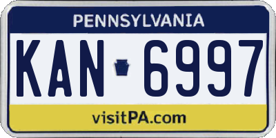 PA license plate KAN6997
