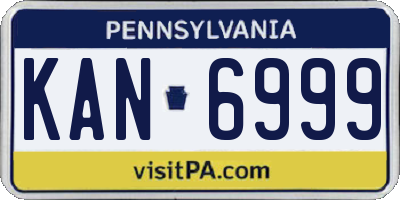 PA license plate KAN6999