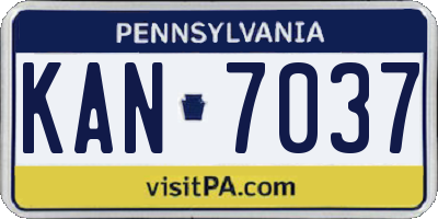 PA license plate KAN7037