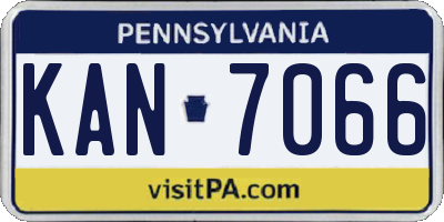 PA license plate KAN7066
