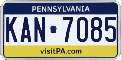 PA license plate KAN7085
