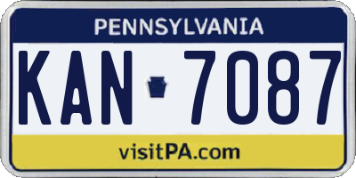 PA license plate KAN7087