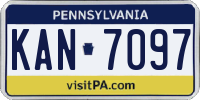 PA license plate KAN7097