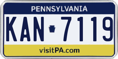 PA license plate KAN7119