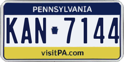 PA license plate KAN7144