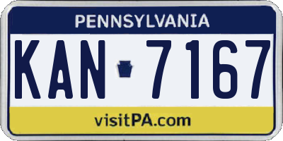 PA license plate KAN7167