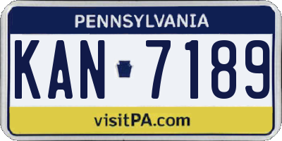 PA license plate KAN7189
