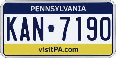 PA license plate KAN7190
