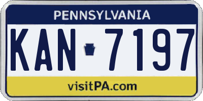 PA license plate KAN7197